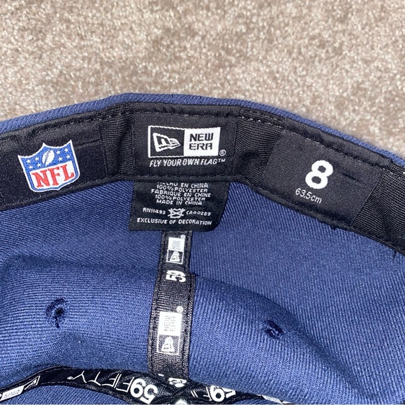 Dallas Cowboys New Era Salute To Service Hat White Navy Camo 59Fifty NFL Size 8 - Picture 5 of 7